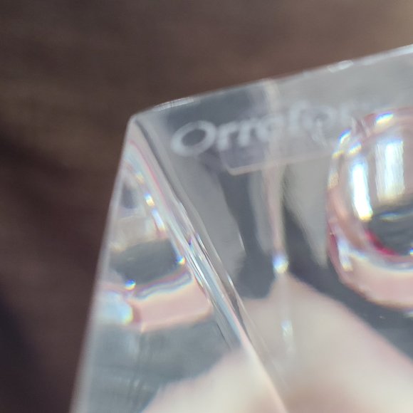 Orrefors Sweden abstract shape clear glass crystal candleholder/candlestick. - Picture 9 of 9